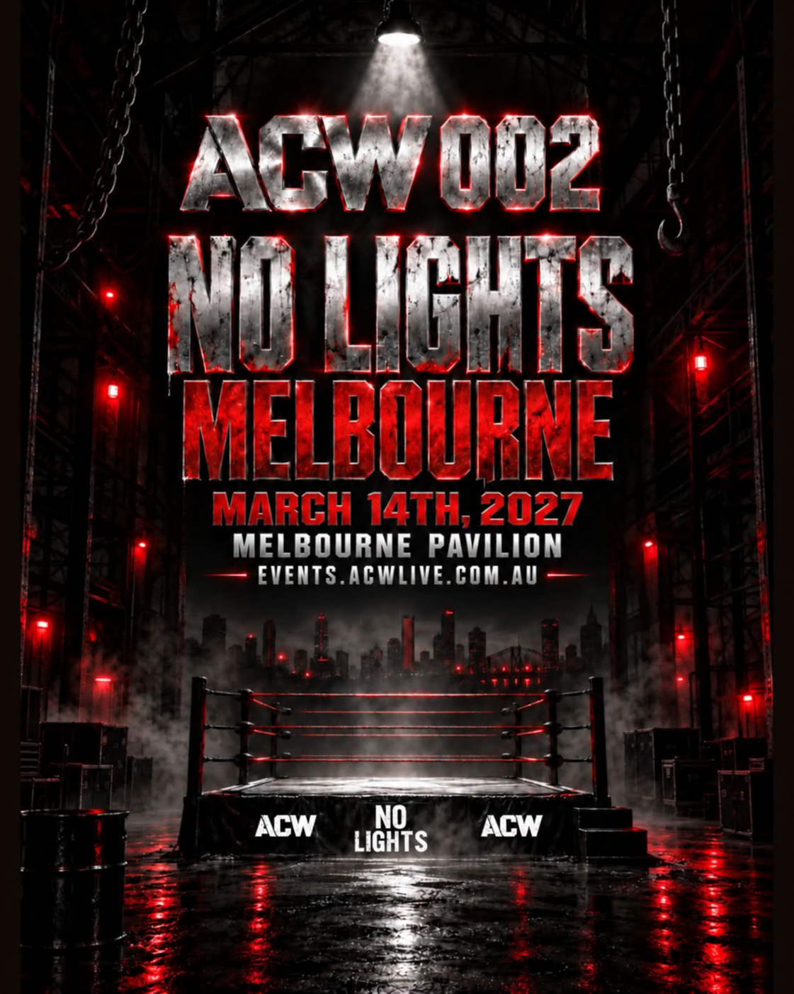 ACW : 002 No Lights Melbourne — event poster